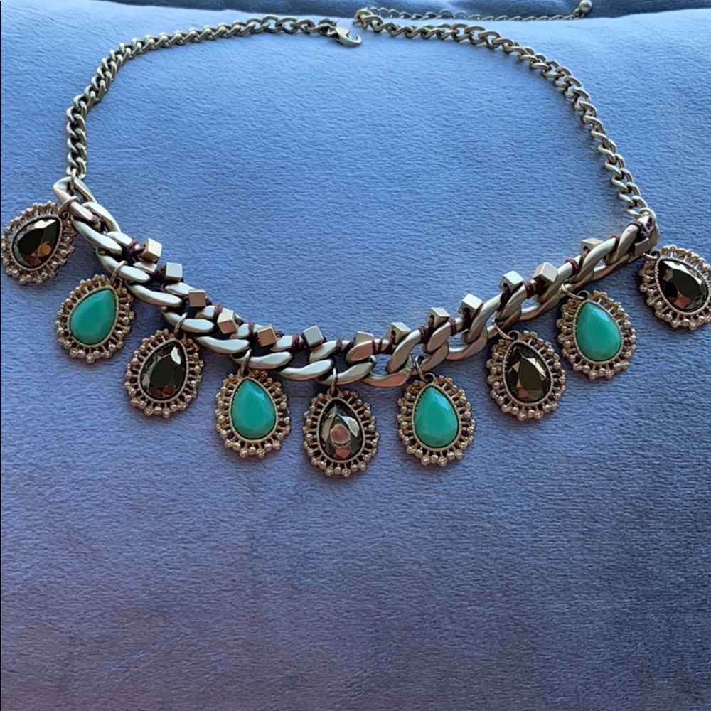 Green and gold necklace.
